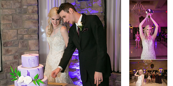 bouquet toss and cake cutting