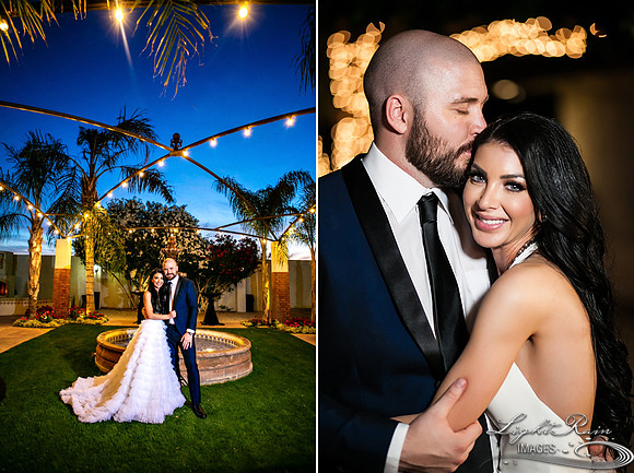 Twilight Portraits of Bride and Groom