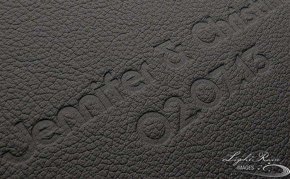 015Embossed Names Flushmount_Standard Leather Cover